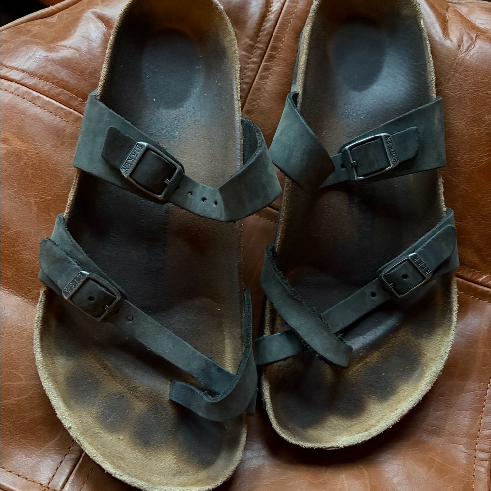 Black Birkenstock 40 Mayari Leather Sandals
